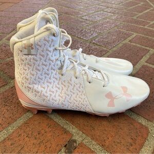 Under Armour Women's Highlight Mc Football Shoe White Pink Women’s Size 11